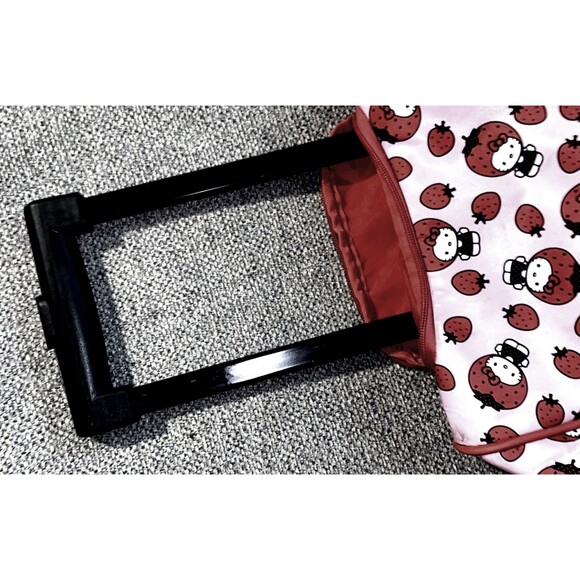 Hello Kitty Strawberry Sanrio Roller Luggage Travel Bag AESTHETICALLY DAMAGED - Picture 12 of 12